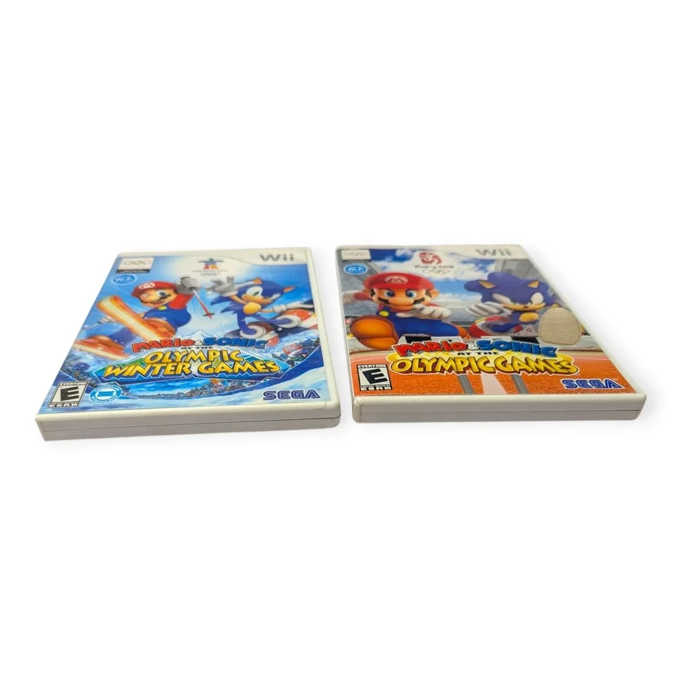 Nintendo Wii Mario & Sonic Olympic Games Bundle Beijing 2008 Vancouver 2010 SEGA